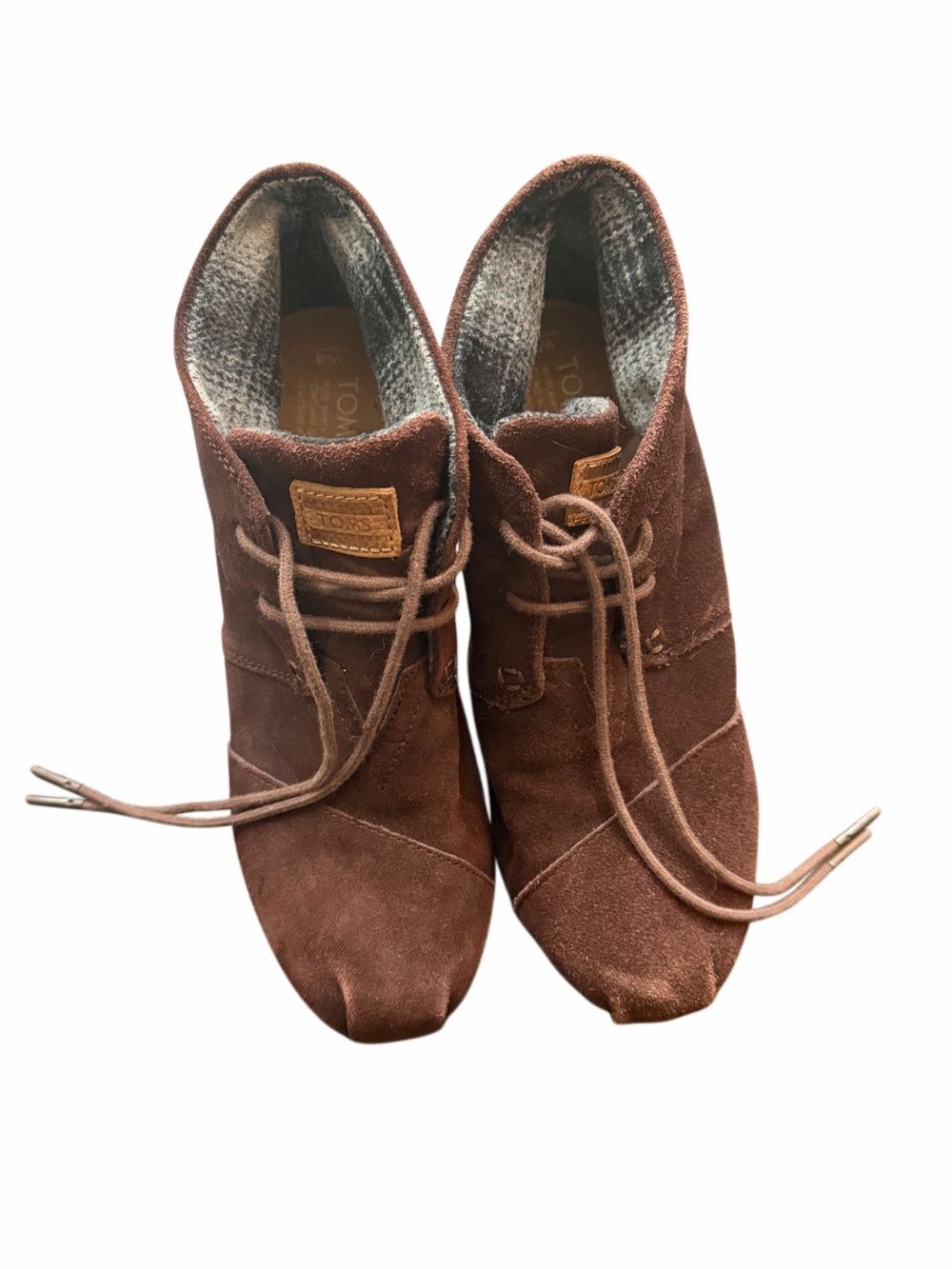 Toms Brown Suede Lace-Up Ankle Boots